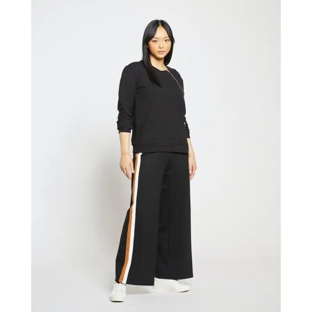 Universal Standard Stephanie Black Wide Leg Striped Pants Size 2XS (6-8 )